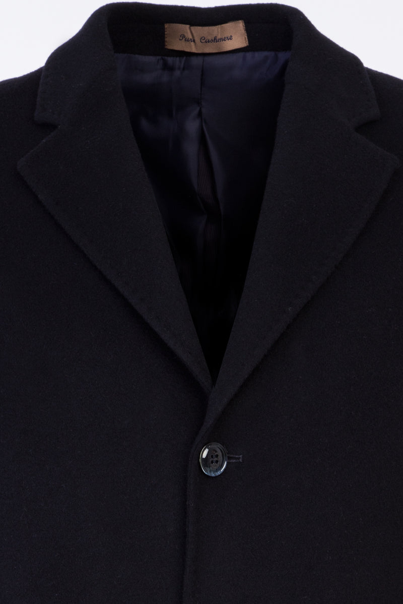 Koyu Lacivert Kaşmir Palto