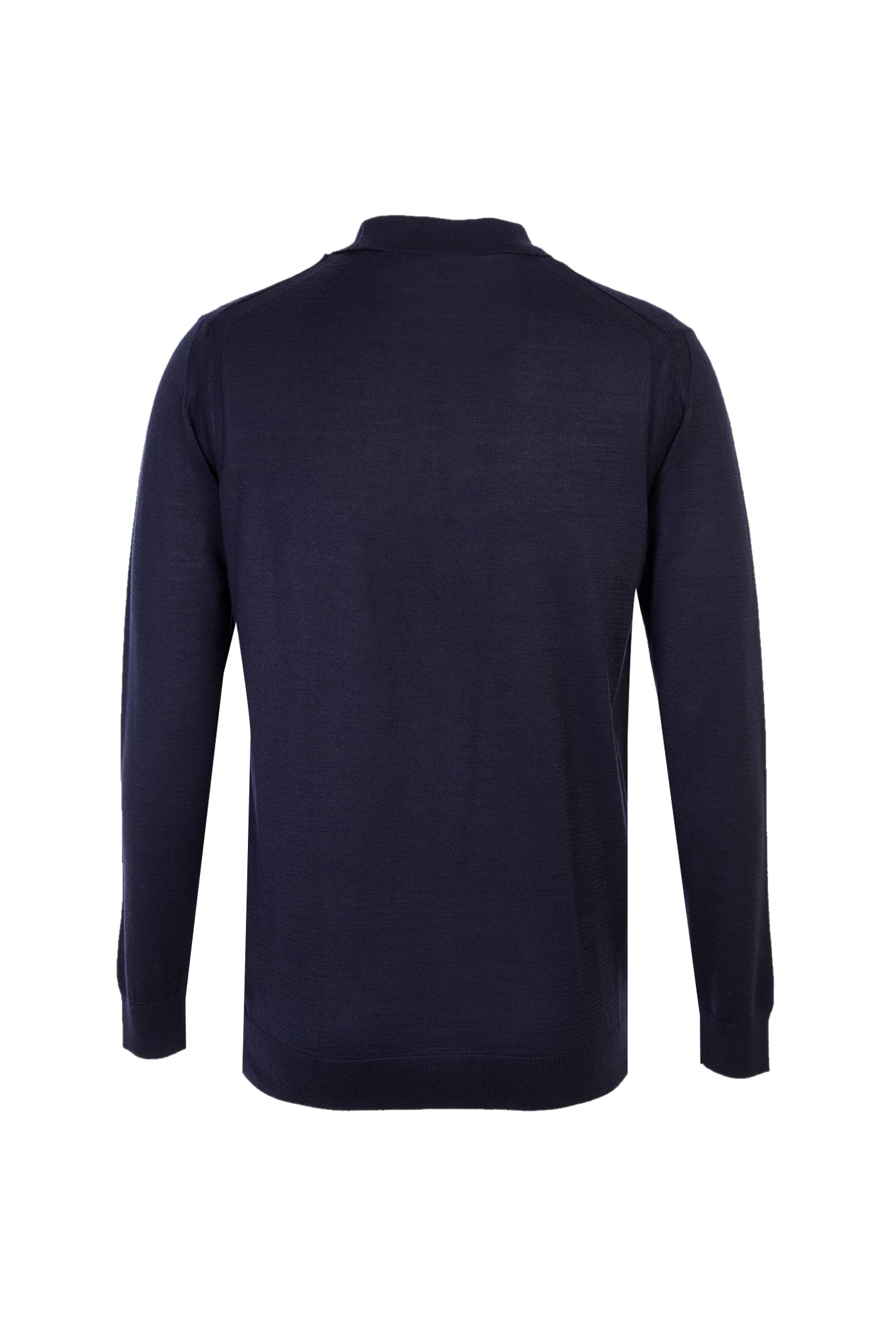 Orta Lacivert Polo Yaka Regular Fit Yünlü Triko Kazak