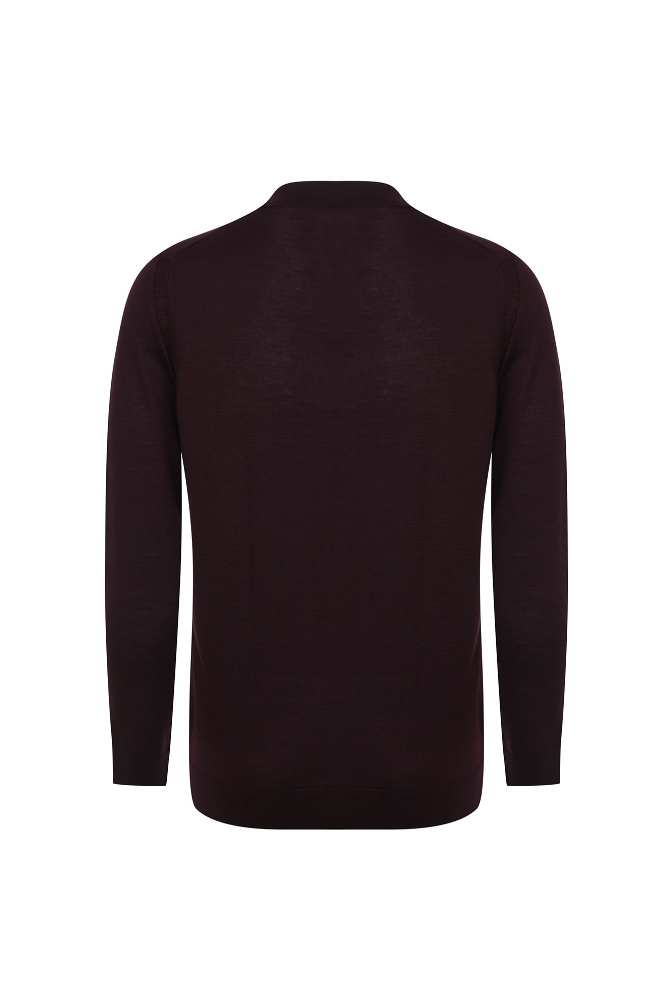 Açık Bordo Polo Yaka Regular Fit Yünlü Triko Kazak