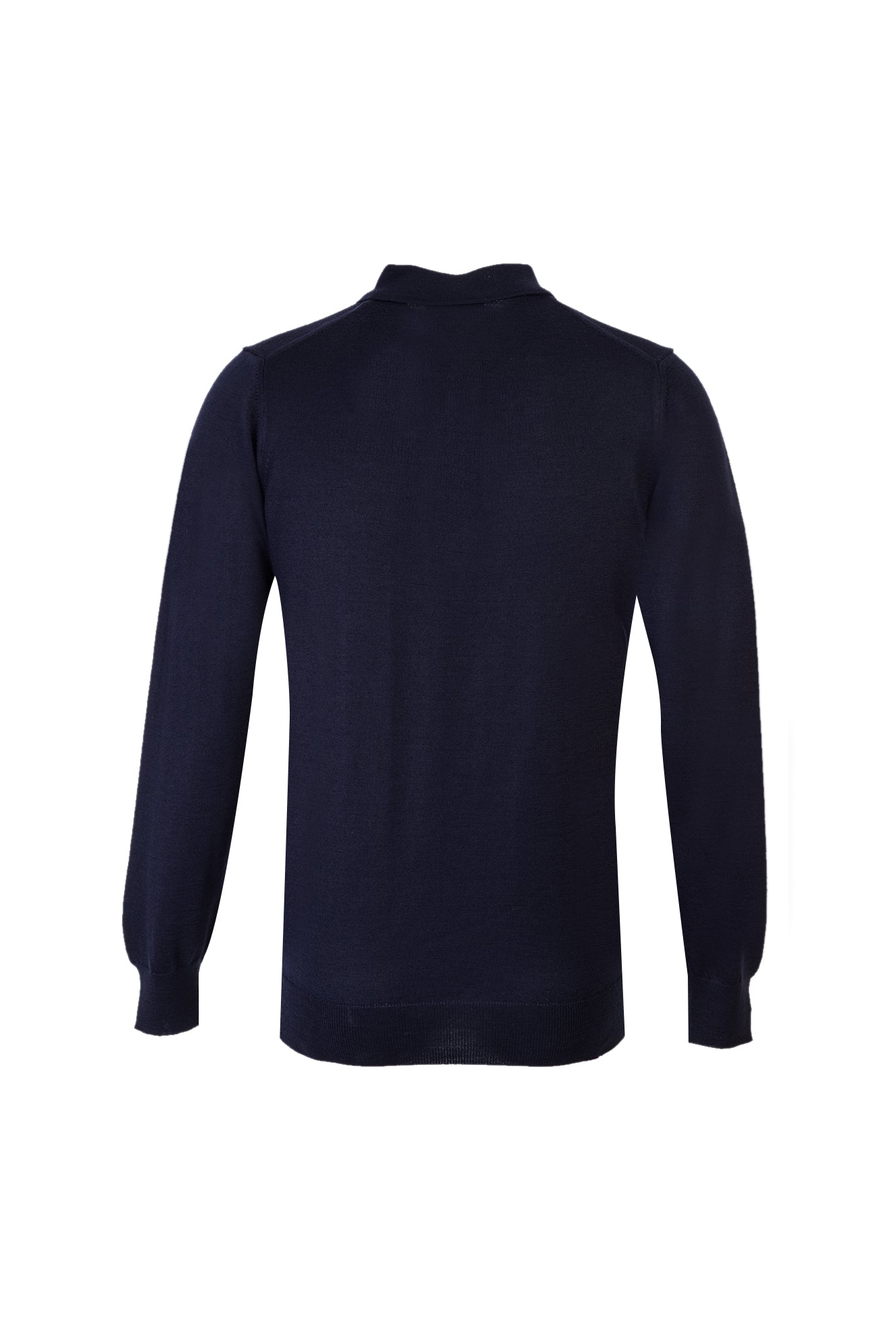 Orta Lacivert Polo Yaka Regular Fit Yünlü Triko Kazak