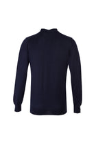 Orta Lacivert Polo Yaka Regular Fit Yünlü Triko Kazak
