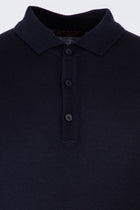 Orta Lacivert Polo Yaka Regular Fit Yünlü Triko Kazak