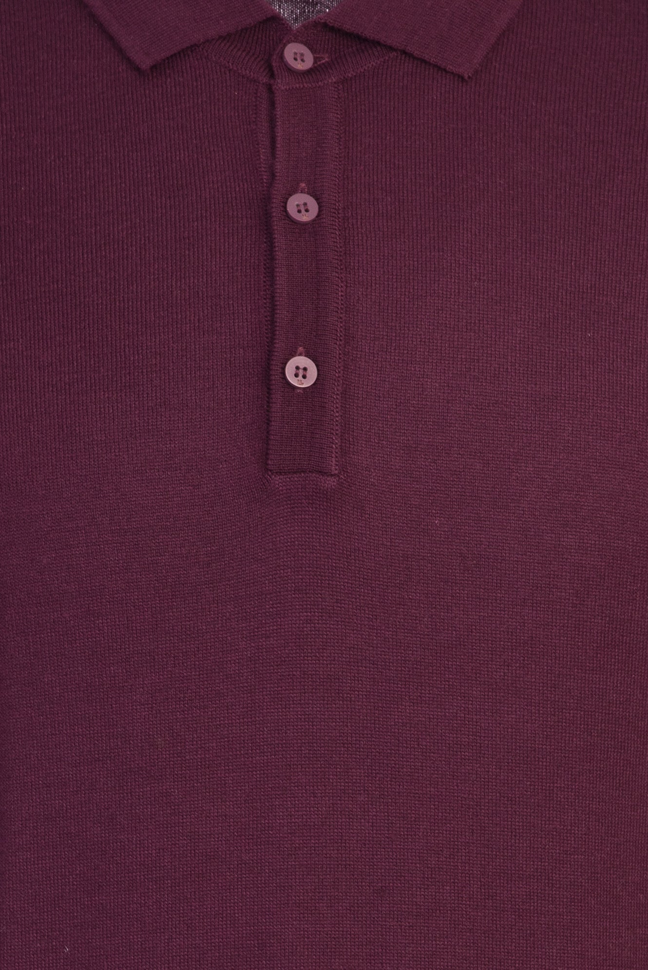 Şarap Bordo Polo Yaka Regular Fit Yünlü Triko Kazak