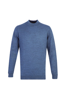 İndigo Yarım Balıkçı Yaka Regular Fit Yünlü Triko Kazak