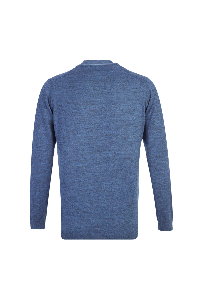 İndigo Yarım Balıkçı Yaka Regular Fit Yünlü Triko Kazak