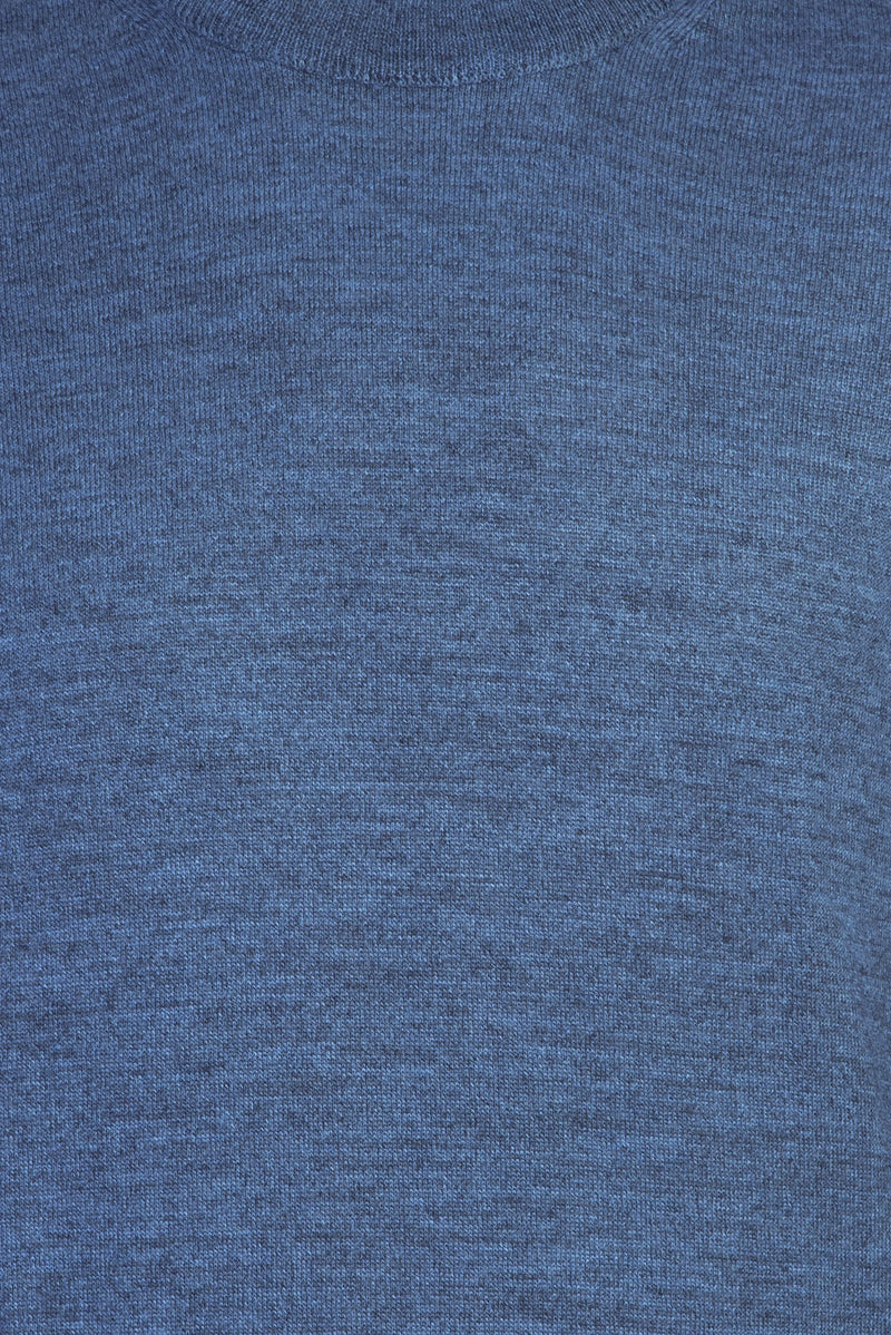 İndigo Yarım Balıkçı Yaka Regular Fit Yünlü Triko Kazak