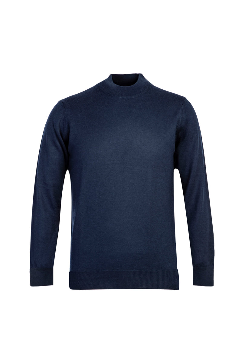 Koyu Petrol Yarım Balıkçı Yaka Regular Fit Yünlü Triko Kazak