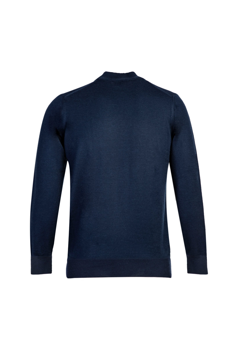 Koyu Petrol Yarım Balıkçı Yaka Regular Fit Yünlü Triko Kazak