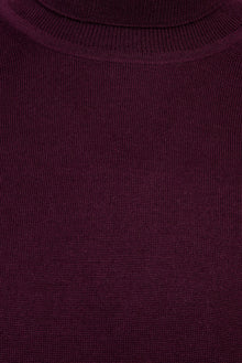 Şarap Bordo Balıkçı Yaka Regular Fit Yünlü Triko Kazak