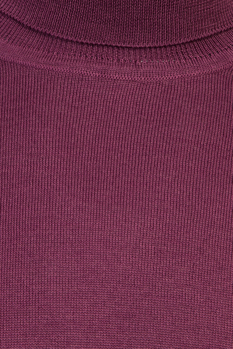 Gül Kurusu Balıkçı Yaka Regular Fit Yünlü Triko Kazak