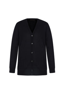 Siyah Regular Fit Yünlü Triko Hırka