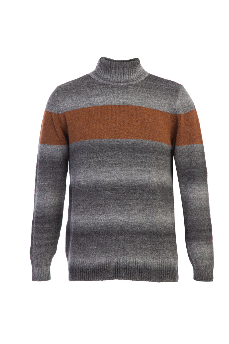 Orta Antrasit Balıkçı Yaka Slim Fit Dar Kesim Triko Kazak
