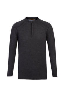 Koyu Antrasit Bisiklet Yaka Slim Fit Dar Kesim Yünlü Triko Kazak