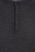 Koyu Antrasit Bisiklet Yaka Slim Fit Dar Kesim Yünlü Triko Kazak