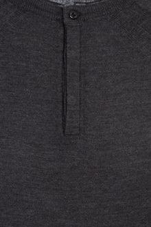 Koyu Antrasit Bisiklet Yaka Slim Fit Dar Kesim Yünlü Triko Kazak