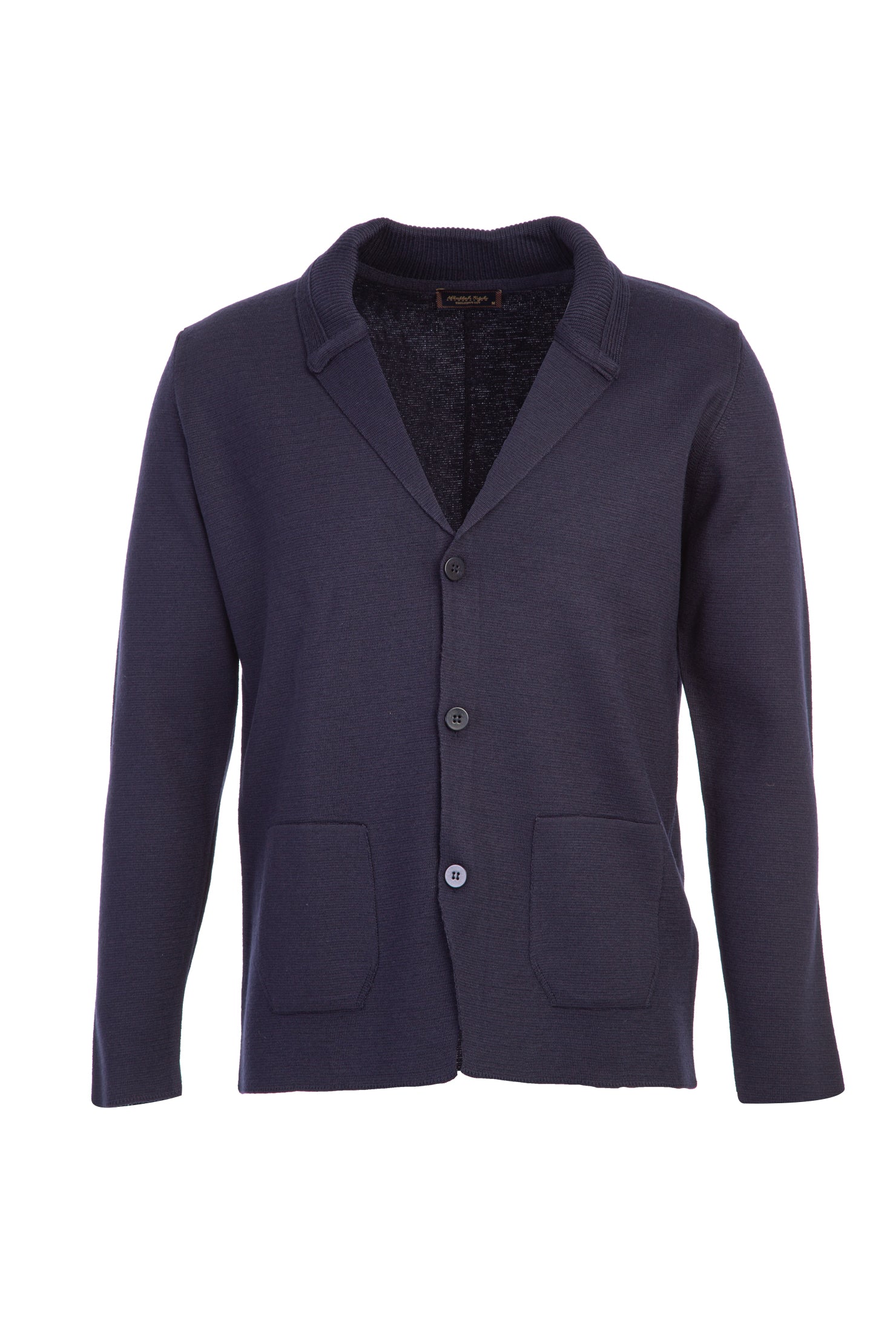 Orta Lacivert Slim Fit Dar Kesim Yünlü Triko Hırka