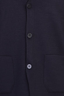 Orta Lacivert Slim Fit Dar Kesim Yünlü Triko Hırka