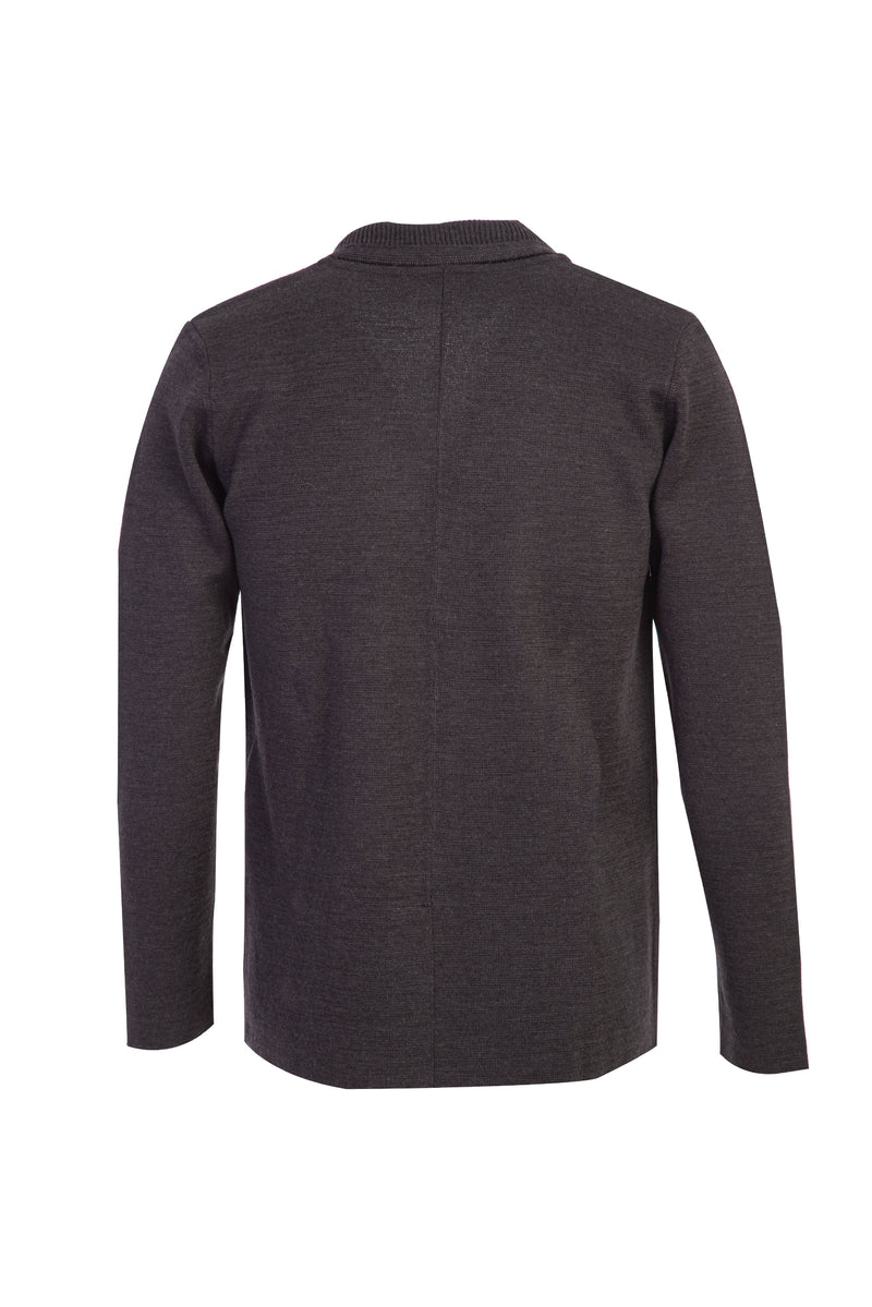 Açık Antrasit Slim Fit Dar Kesim Yünlü Triko Hırka