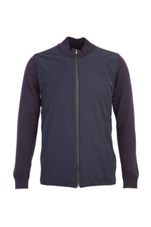 Orta Lacivert Fermuarlı Regular Fit Triko/Mont