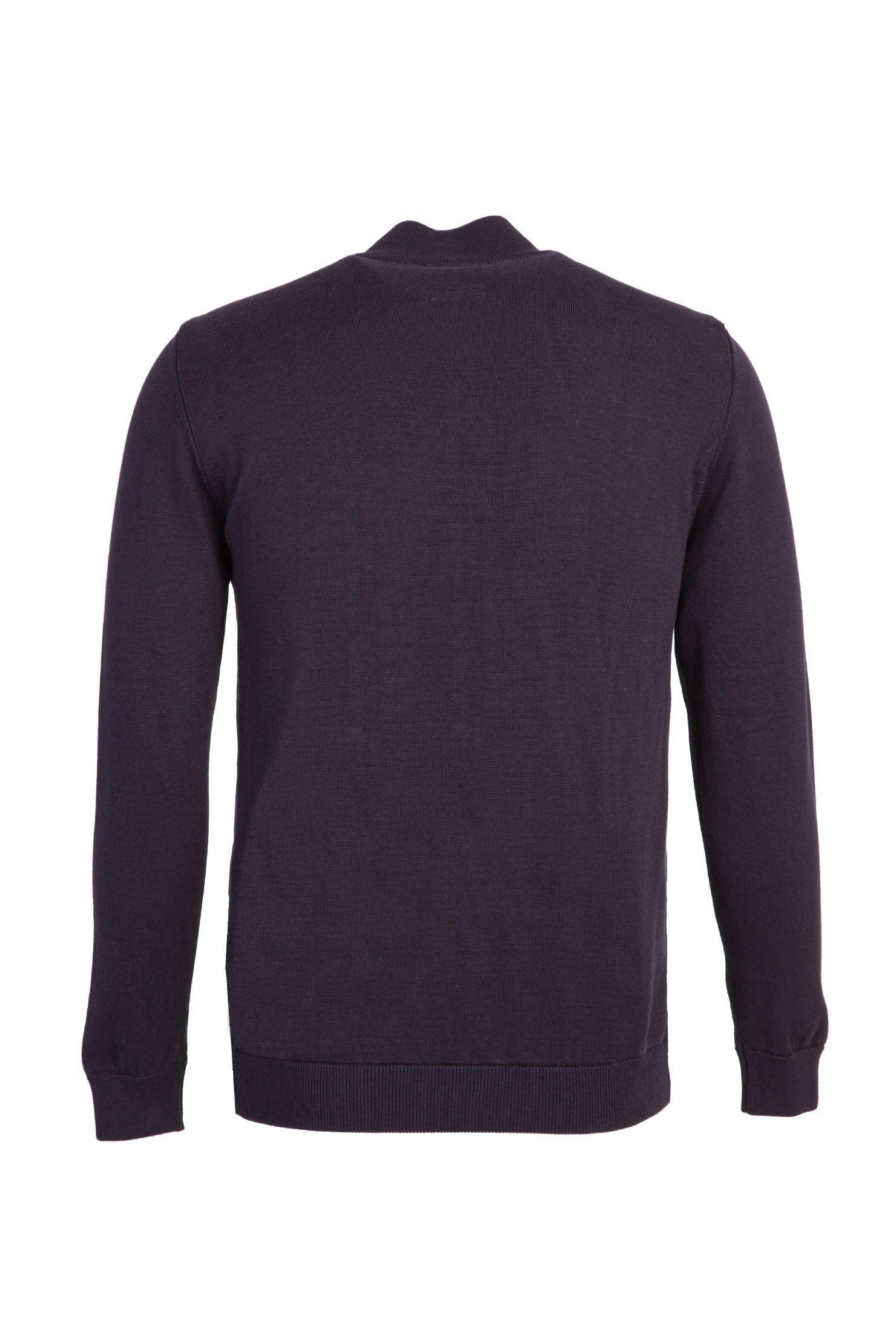 Orta Lacivert Fermuarlı Regular Fit Triko/Mont