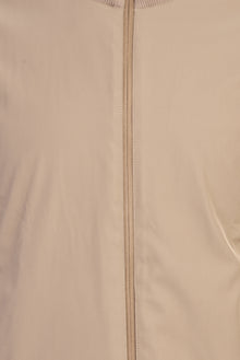 Orta Bej Fermuarlı Regular Fit Triko/Mont