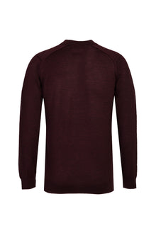Açık Bordo Polo Yaka Regular Fit Yünlü Desenli Triko Kazak