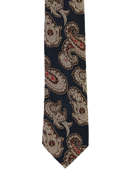Koyu Kahve Desenli Kravat