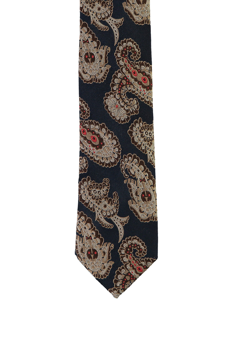 Koyu Kahve Desenli Kravat
