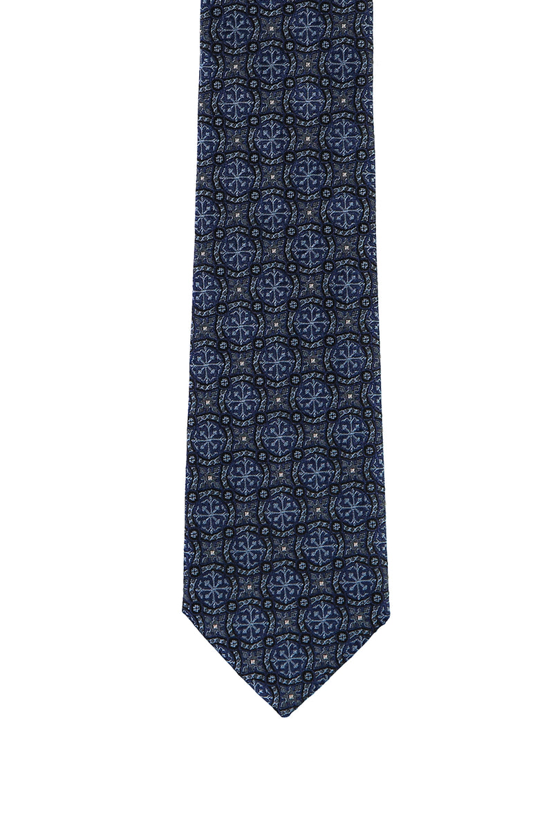 Koyu Mavi  İtalyan Desenli Kravat