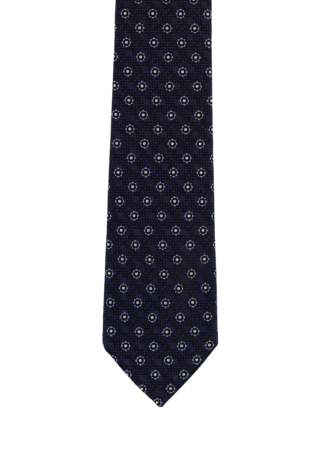 Orta Lacivert İtalyan Desenli Kravat