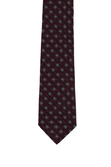 Koyu Bordo İtalyan Desenli Kravat