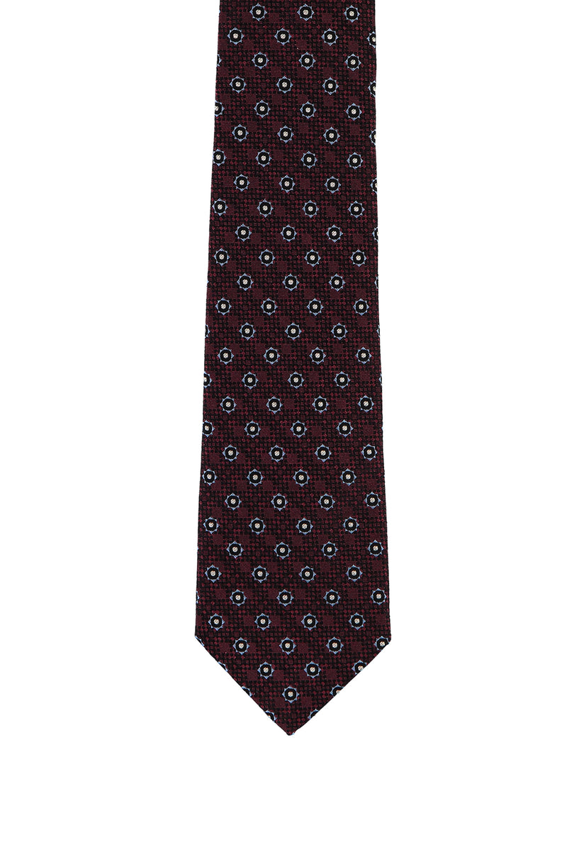 Koyu Bordo İtalyan Desenli Kravat