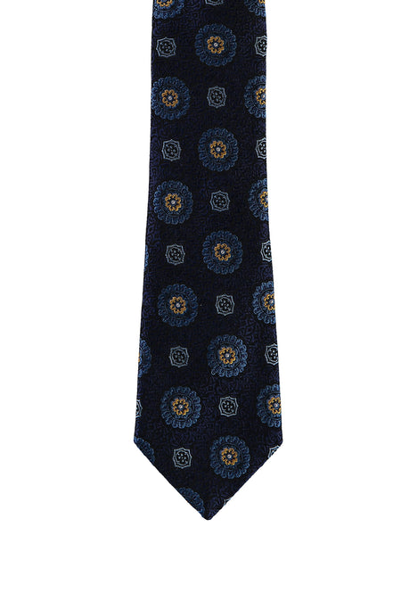 Koyu Mavi  İtalyan Desenli Kravat
