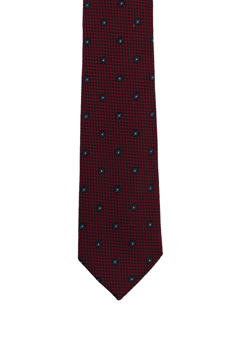 Koyu Kırmızı İtalyan Desenli Kravat