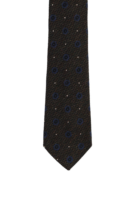 Koyu Füme İtalyan Desenli Kravat