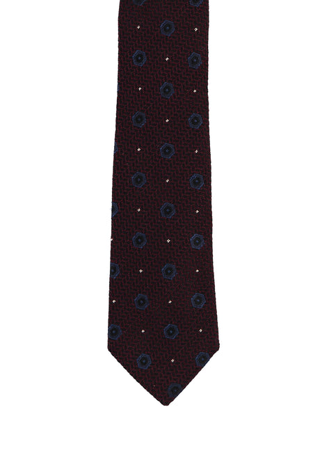 Koyu Bordo İtalyan Desenli Kravat