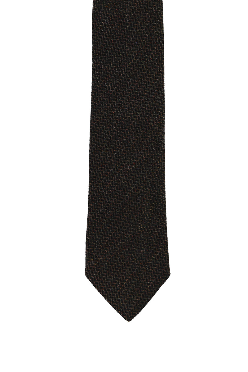 Koyu Yesil Melanj İtalyan Desenli Kravat