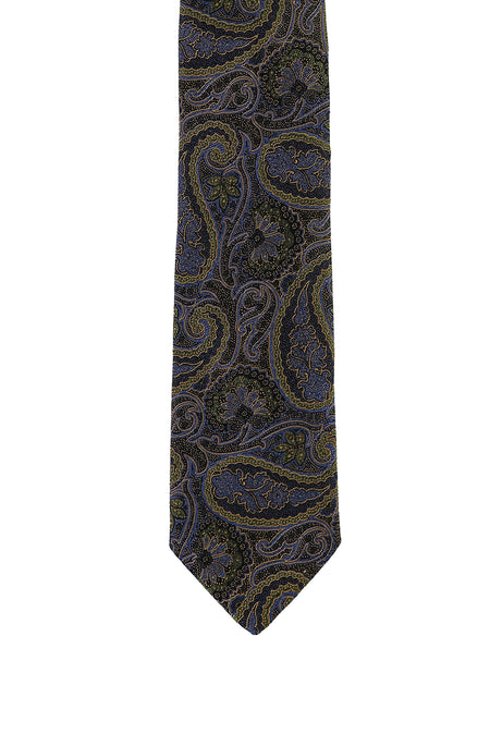 Orman Yeşili İtalyan Desenli Kravat