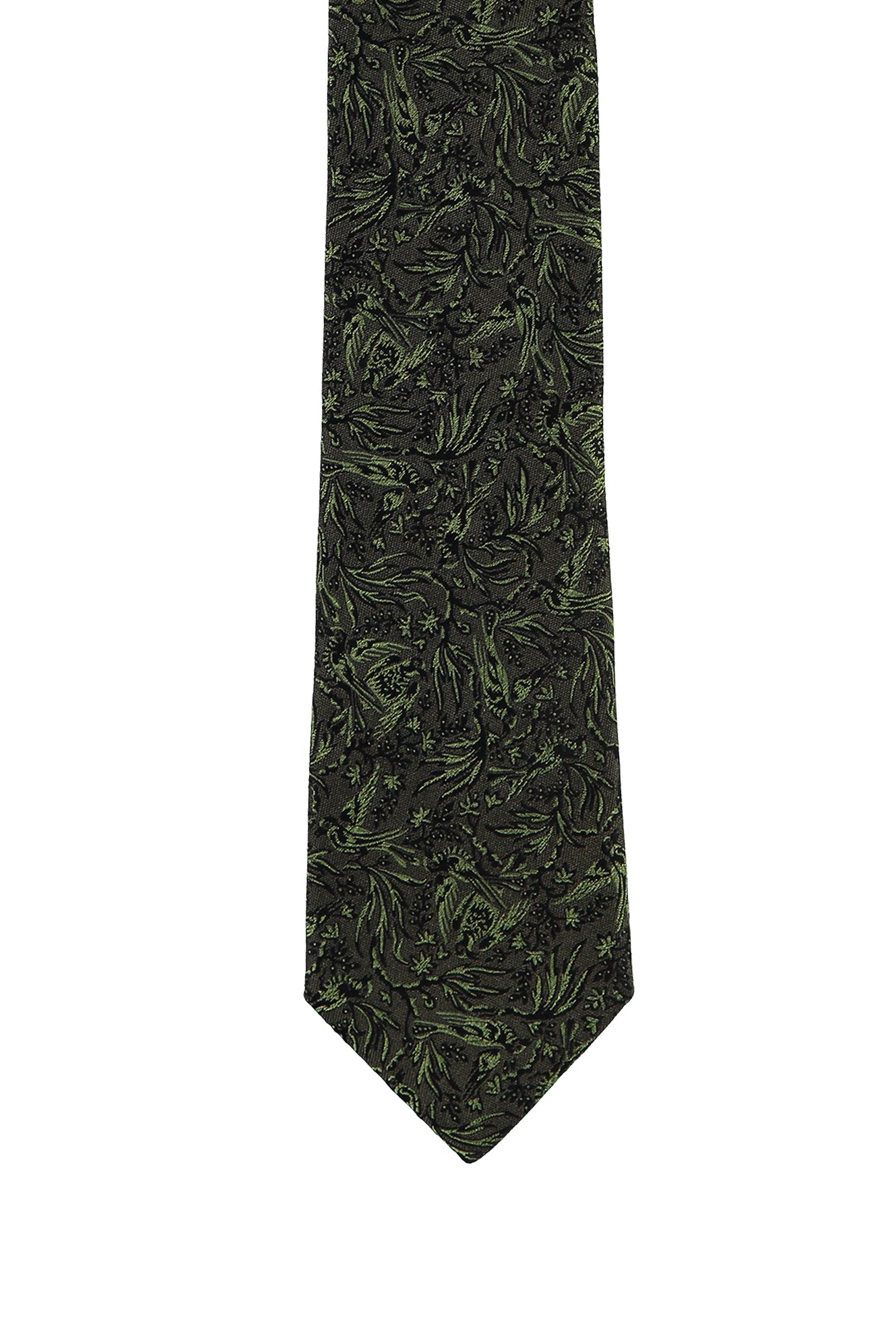 Orman Yeşili İtalyan Desenli Kravat