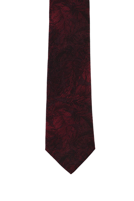 Koyu Kırmızı İtalyan Desenli Kravat