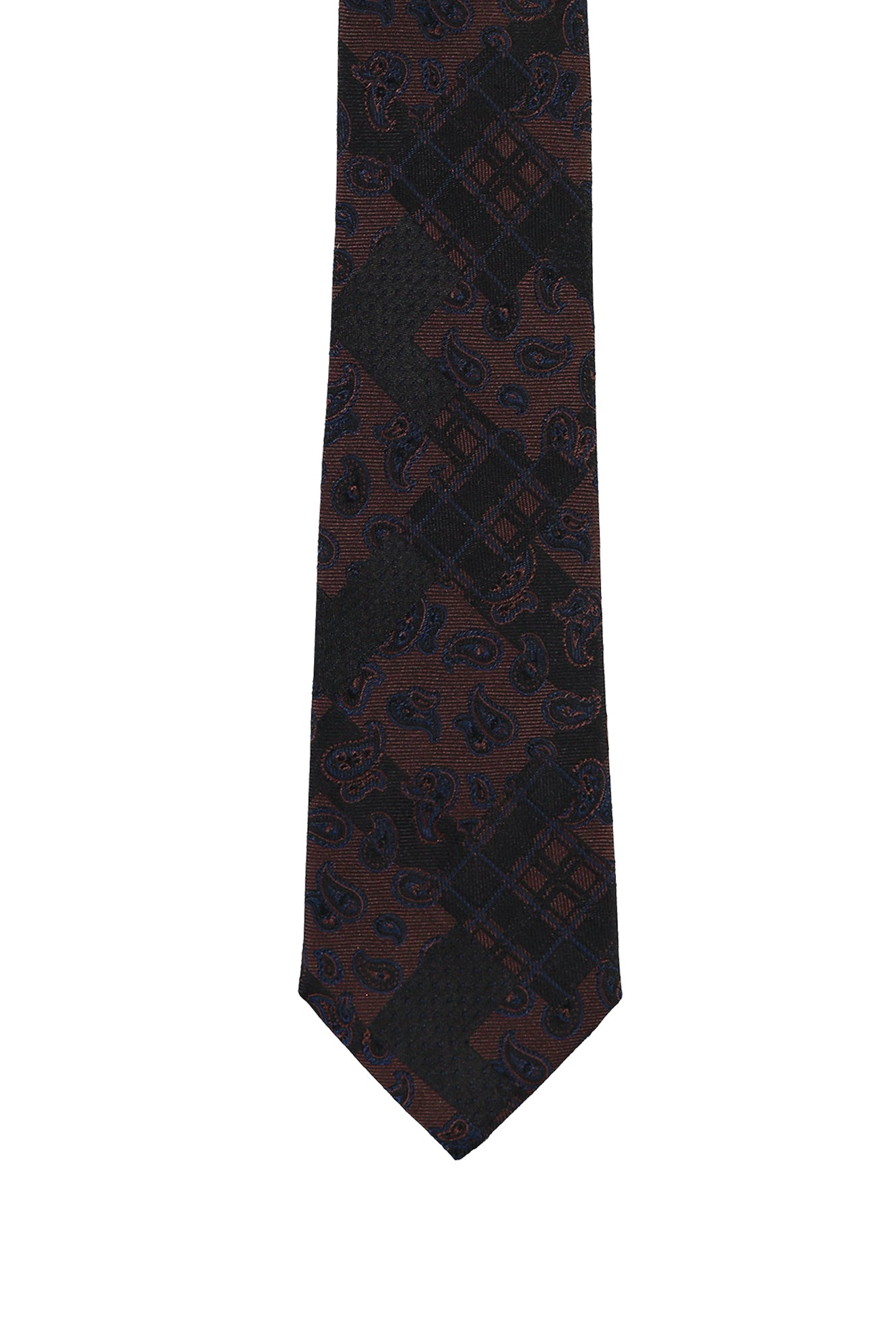 Koyu Kahve İtalyan Desenli Kravat