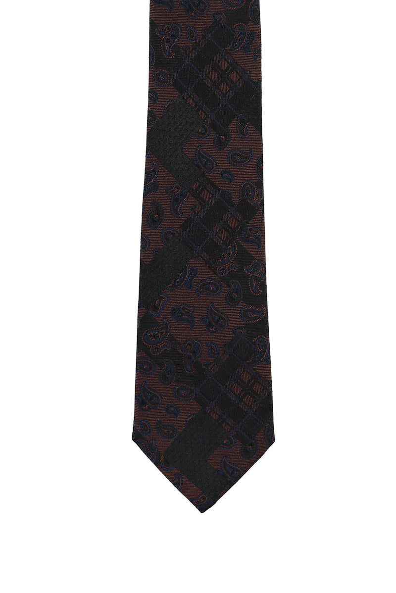 Koyu Kahve İtalyan Desenli Kravat