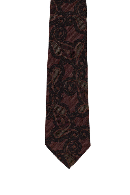 Orta Kahve İtalyan Desenli Kravat