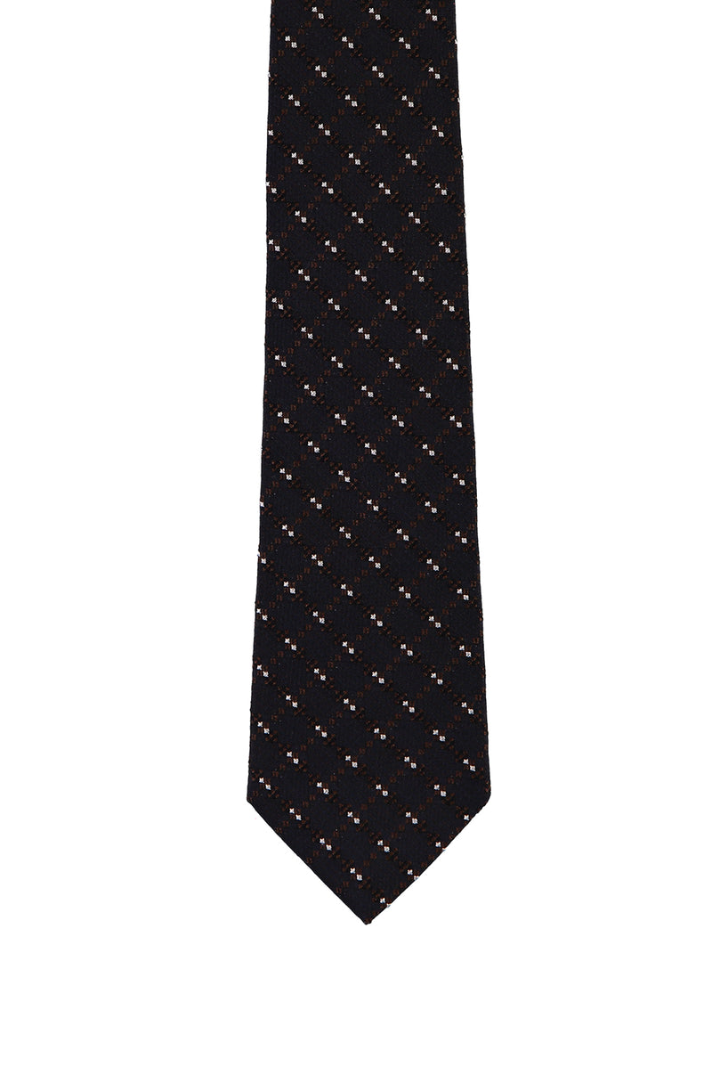 Koyu Kahve İtalyan Desenli Kravat