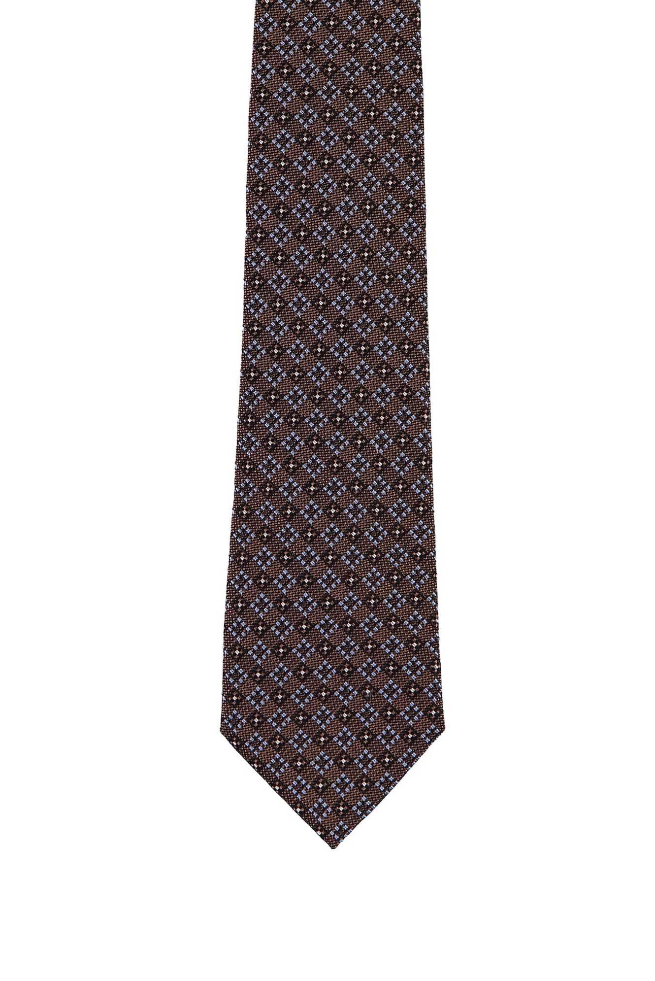 Koyu Kahve İtalyan Desenli Kravat
