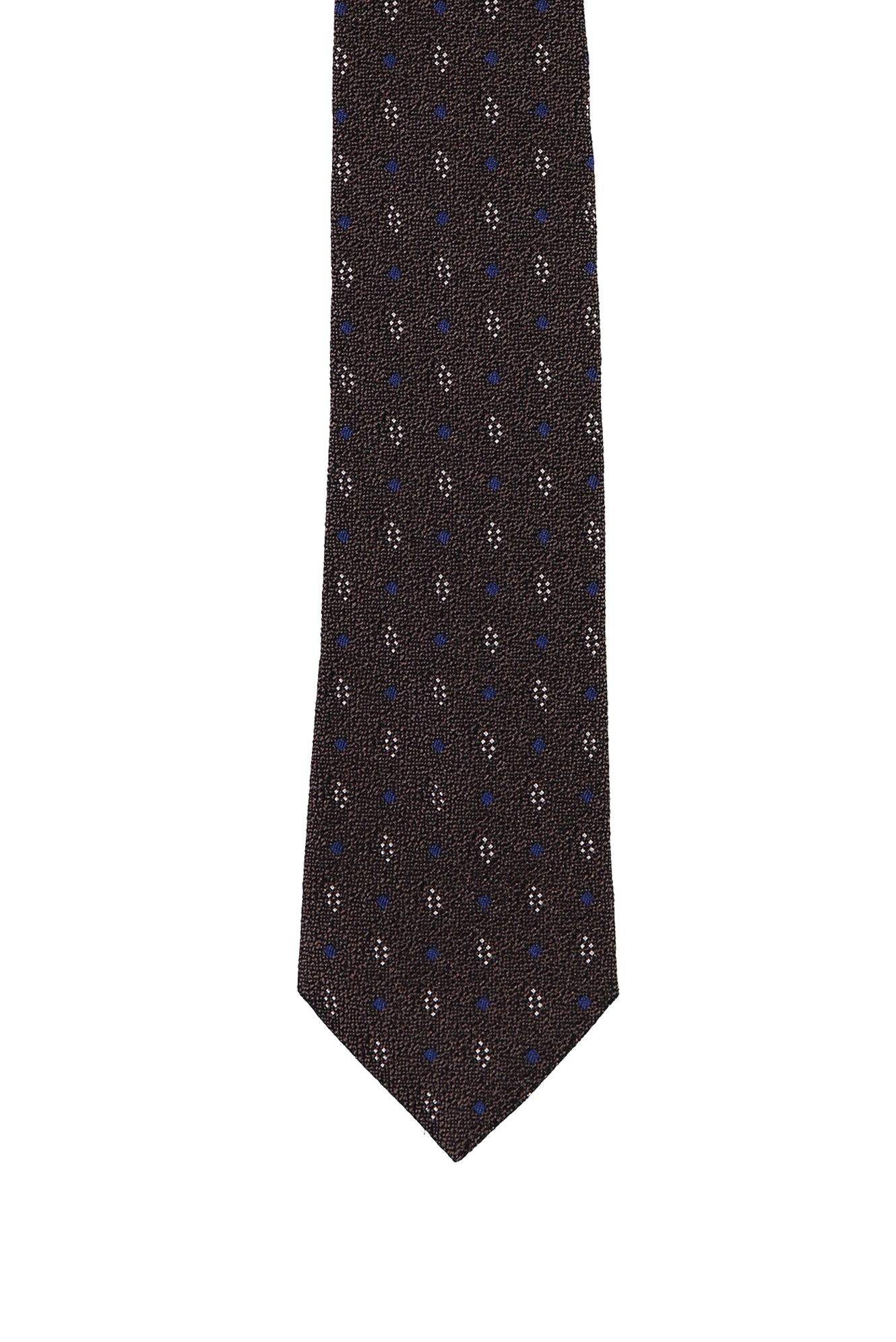 Orta Kahve İtalyan Desenli Pamuklu Kravat