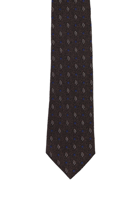 Orta Kahve İtalyan Desenli Pamuklu Kravat