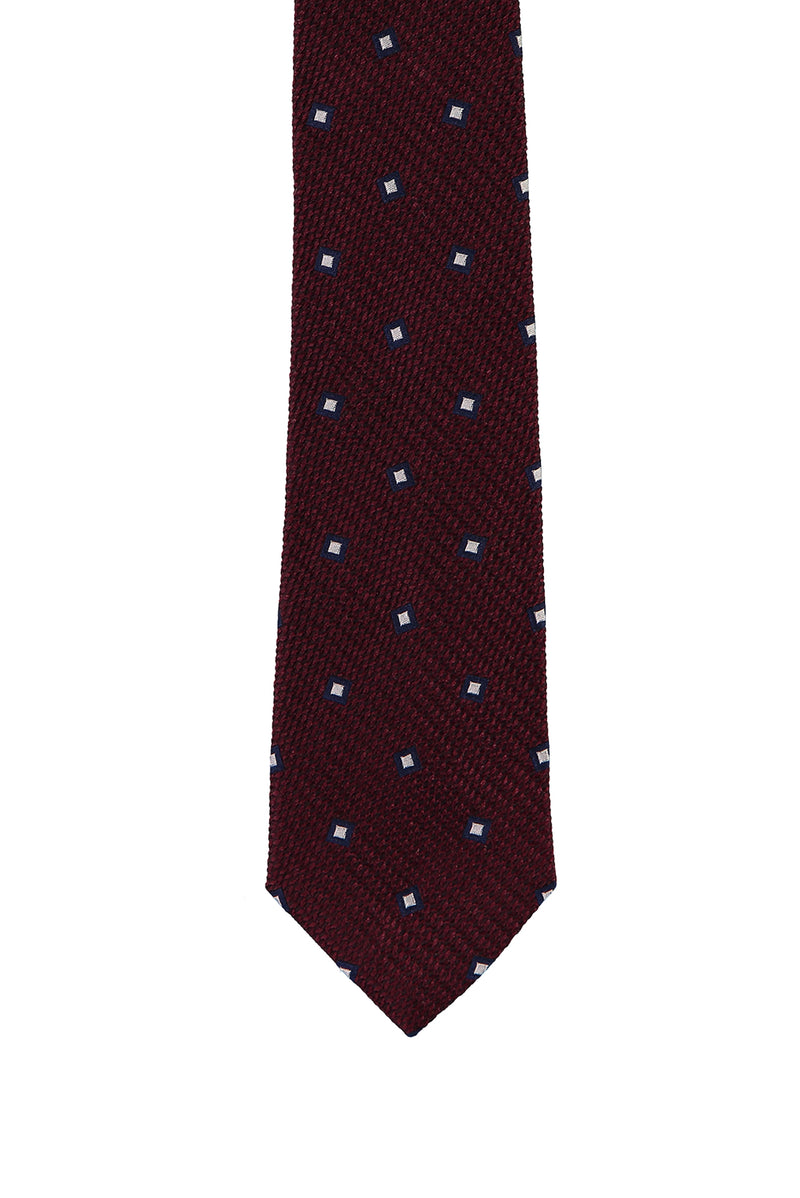 Koyu Bordo İtalyan Desenli Kravat
