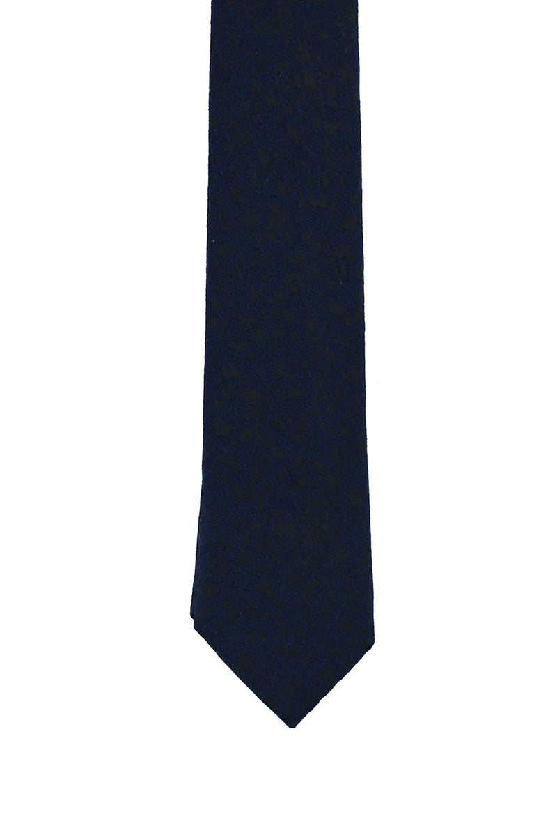 Koyu Lacivert Desenli Kravat