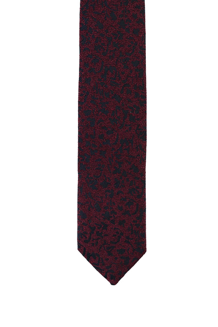 Koyu Kırmızı Desenli Kravat